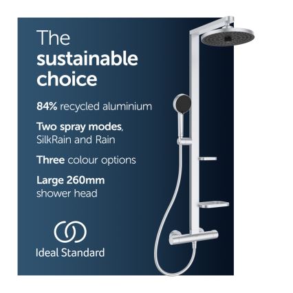 Ideal Standard BD583SI - Dušikomplekt termostaatsegistiga CERATHERM ALU+ matitud kroom