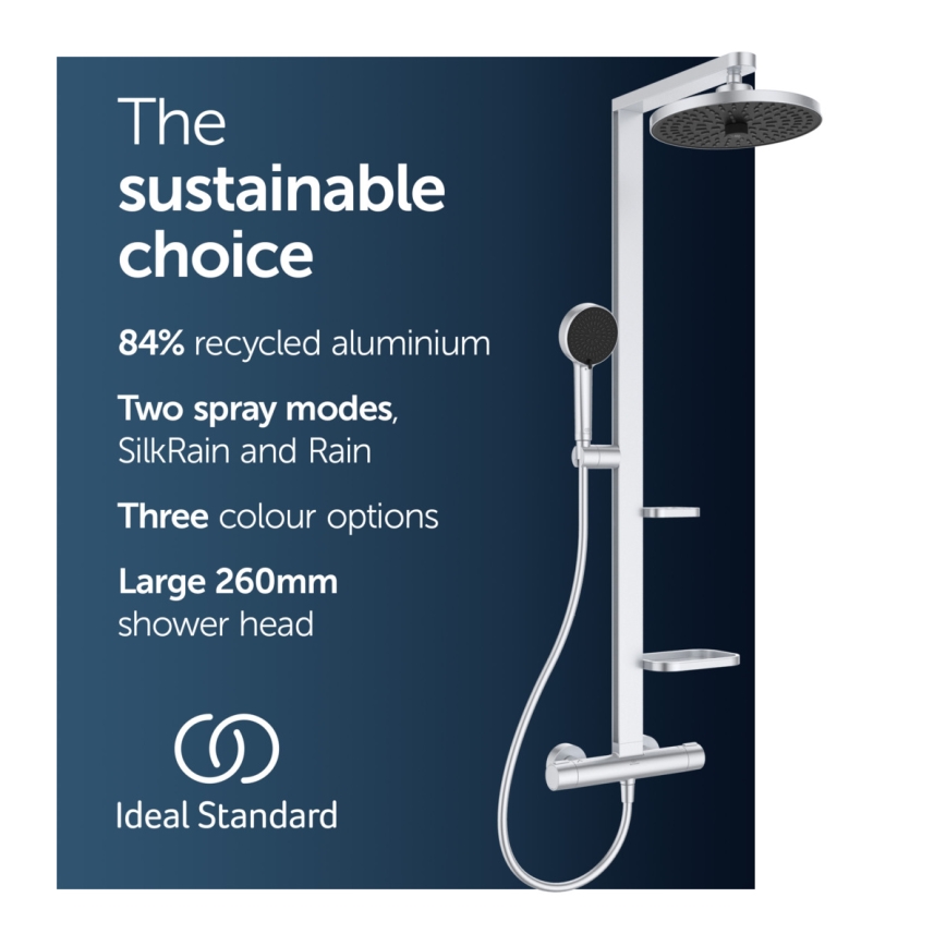 Ideal Standard BD583SI - Dušikomplekt termostaatsegistiga CERATHERM ALU+ matitud kroom