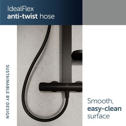 Ideal Standard BD583XG -  Dušikomplekt segistiga CERATHERM ALU+ mattmusta