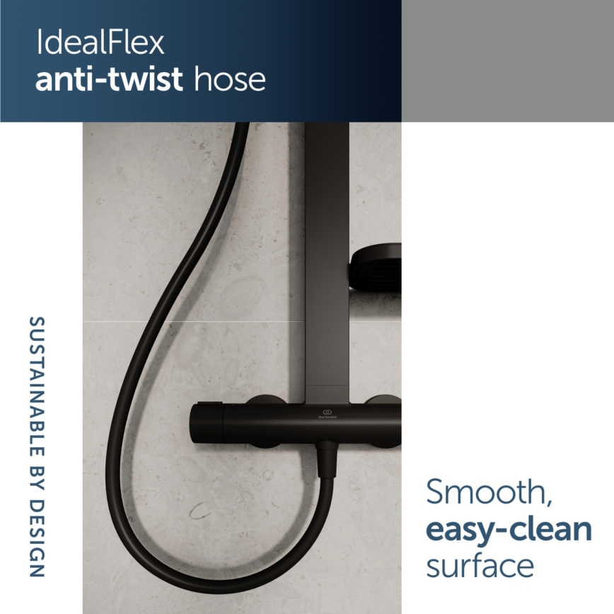 Ideal Standard BD583XG -  Dušikomplekt segistiga CERATHERM ALU+ mattmusta