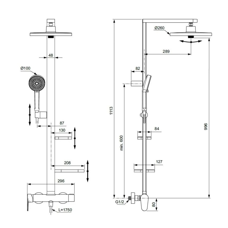 Ideal Standard BD584XG - dušikomplekt segistiga CERAFLOW ALU+ mattmust