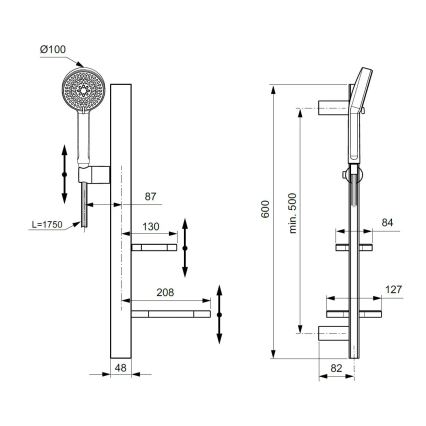 Ideal Standard BD586XG - IDEALRAIN ALU+ dušikomplekt matt must