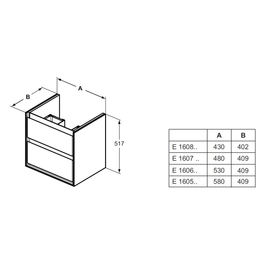 Ideal Standard E1606B2 - Valamukapp CONNECT AIR 53x40,9cm valge