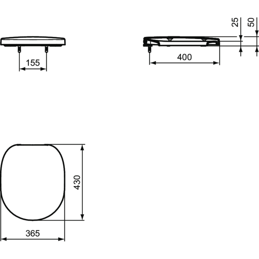 Ideal Standard E712701 - Tualetipoti kaas SoftClose CONNECT valge