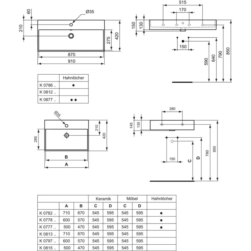 Ideal Standard K077801 - seinavalamu STRADA 60x42 cm keraamika/valge