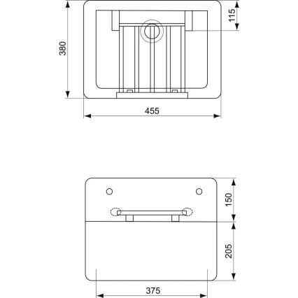Ideal Standard S593901 - Seinale riputatav valamukauss koos äravoolurestiga DOURO 45,5x38 cm keraamika/valge