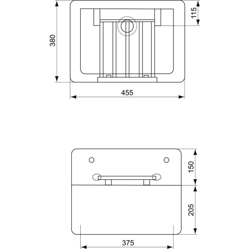Ideal Standard S593901 - Seinale riputatav valamukauss koos äravoolurestiga DOURO 45,5x38 cm keraamika/valge