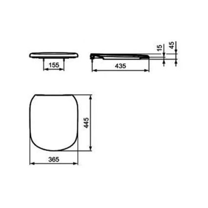 Ideal Standard T352901 - SoftClose TESI WC-poti kaas, valge