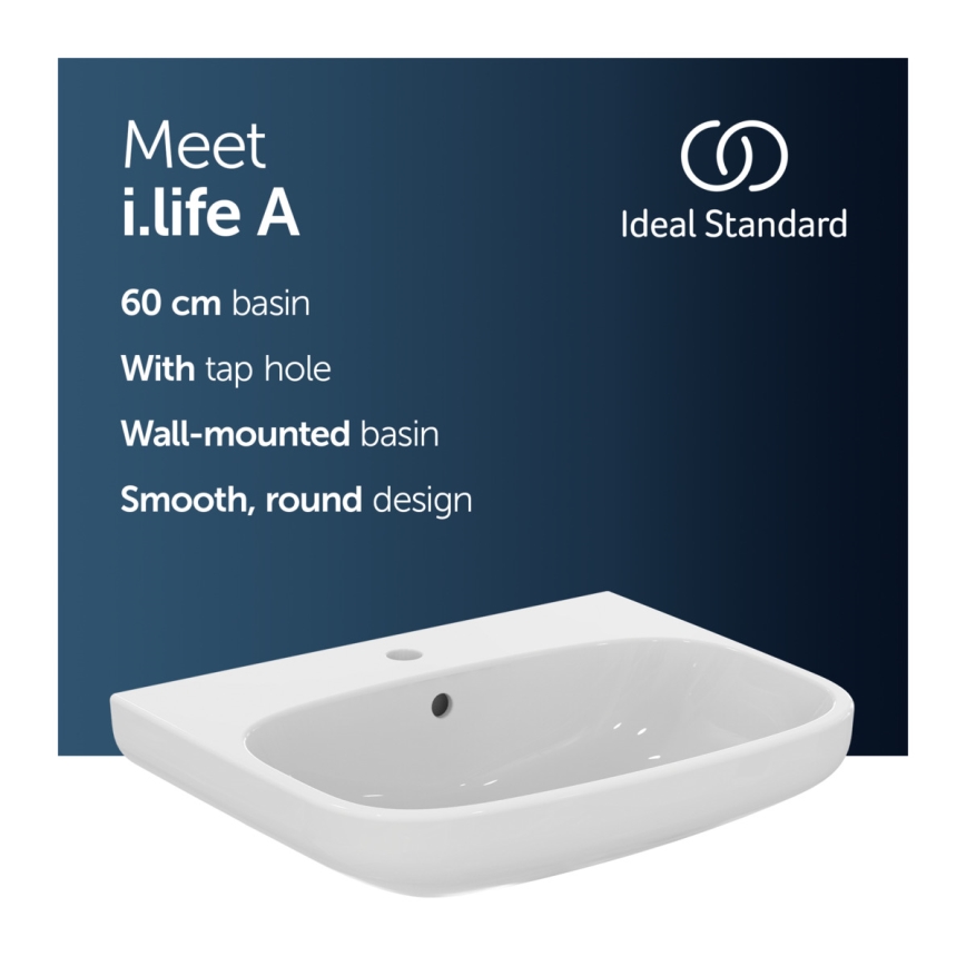 Ideal Standard T470501 - Seinavalamu I.LIFE A 60x48 cm keraamika/valge