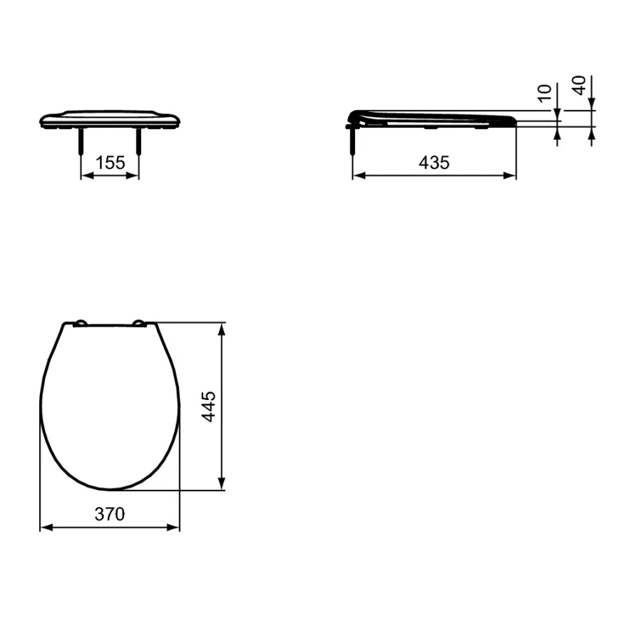 Ideal Standard W835001 - valge WC-istme kaas