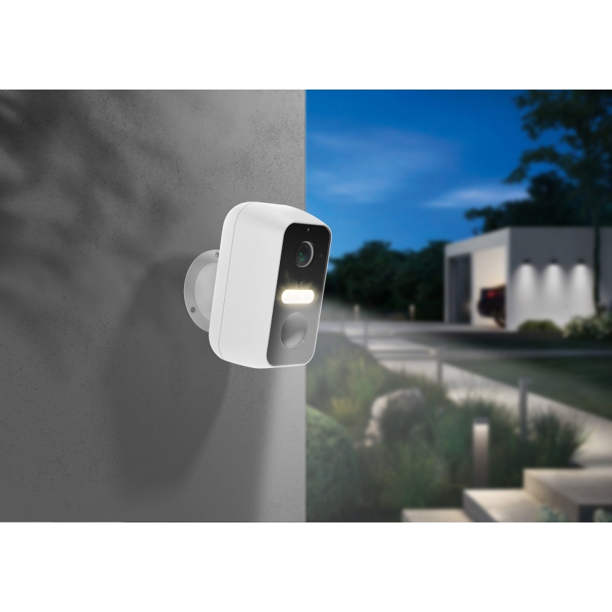 Nutikas välikaamera liikumisanduriga 2K 9600 mAh IP65 Wi-Fi Tuya valge