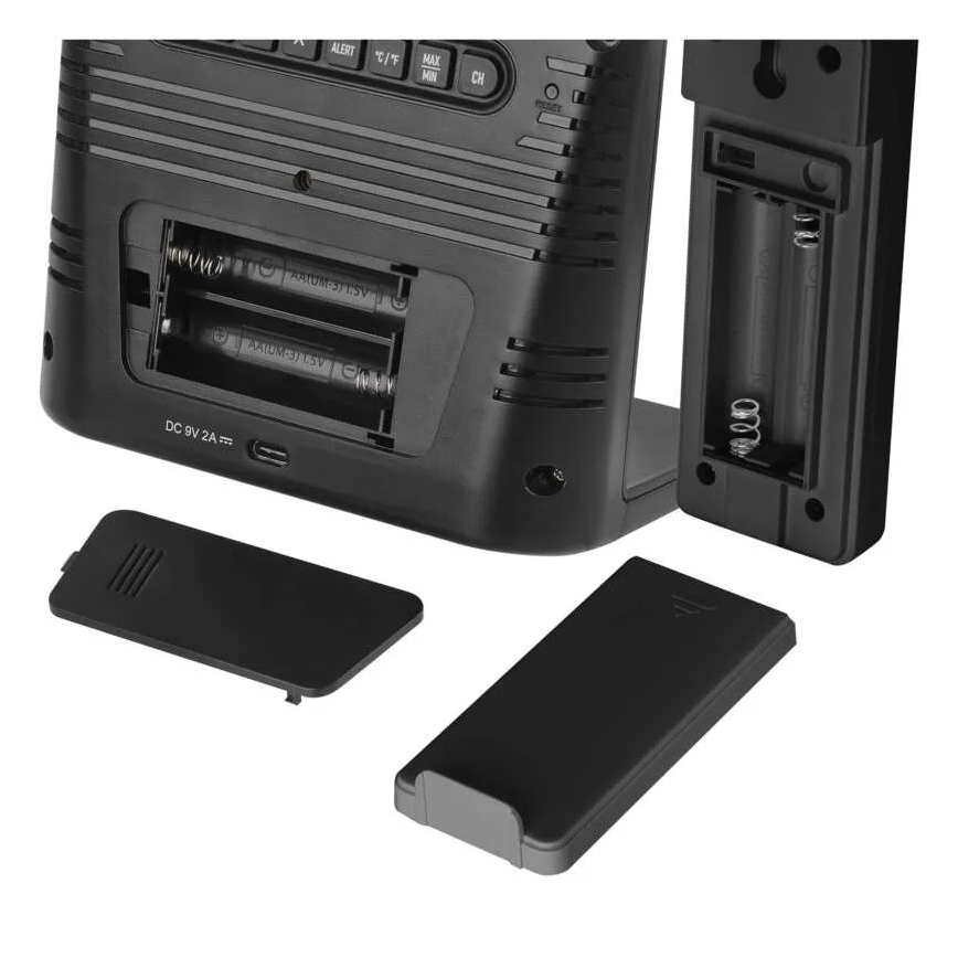 Ilmajaam juhtmevaba laadimisega 5V 2xAA + 2xAAA must