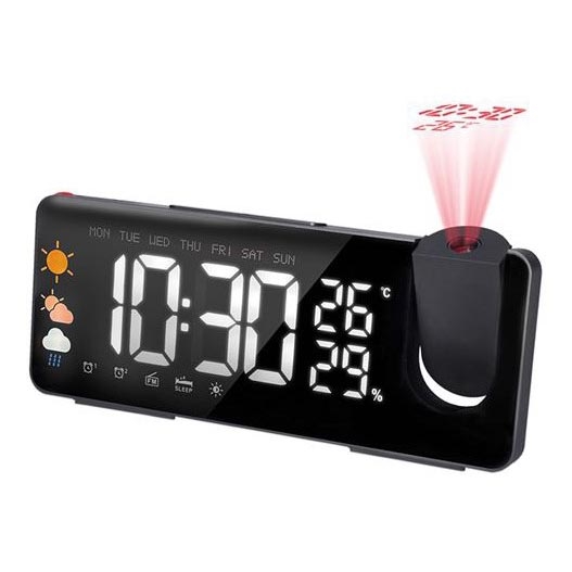 Ilmajaam LCD ekraani, äratuskella ja projektoriga 5V/2xAA + 3xAA