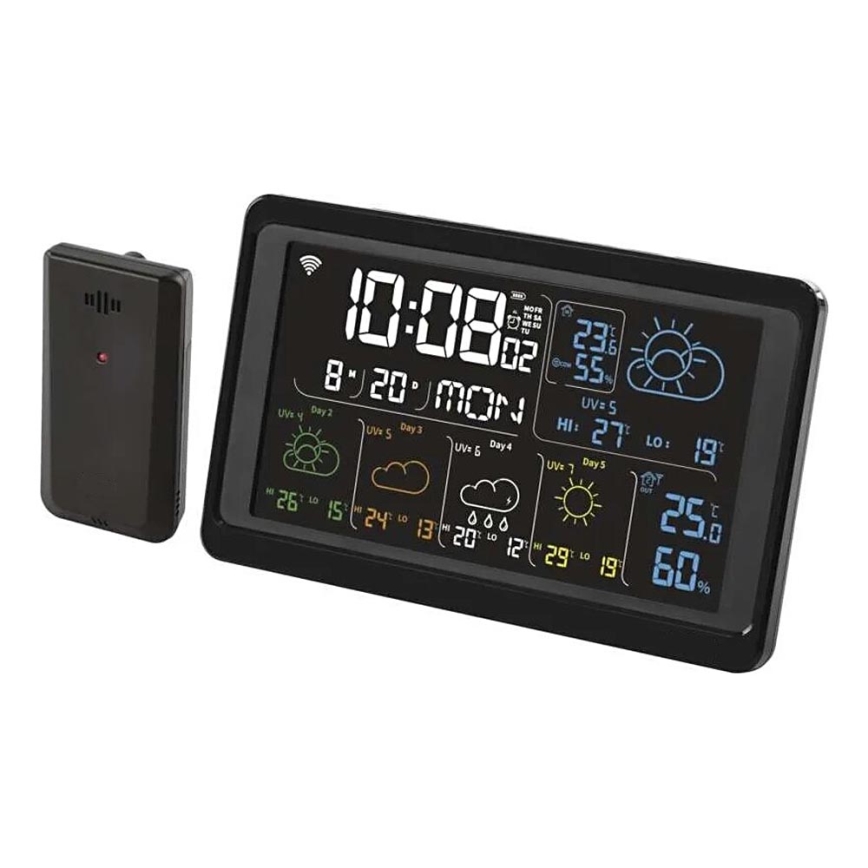 Ilmajaam LCD ekraaniga GoSmart 230V/3xAAA + 2×AAA Wi-Fi Tuya must