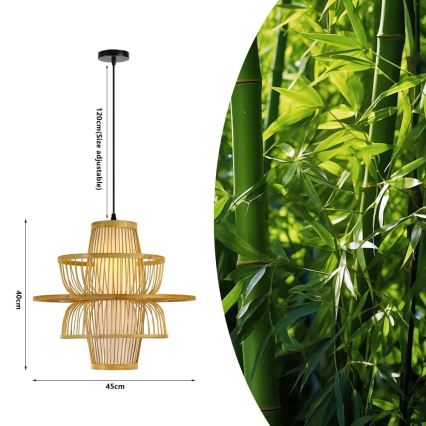 Lühter PINCHOS 1xE27/40W/230V d. 45 cm bambus