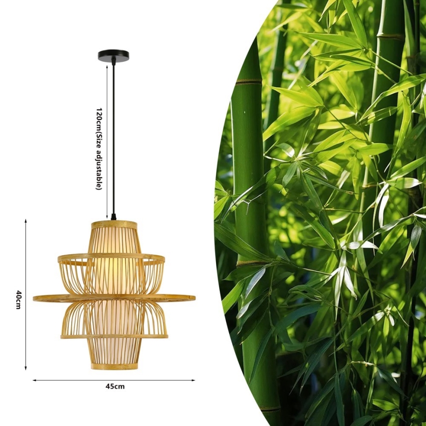 Lühter PINCHOS 1xE27/40W/230V d. 45 cm bambus