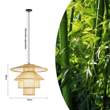 Lühter PINCHOS 1xE27/40W/230V d. 50 cm bambus