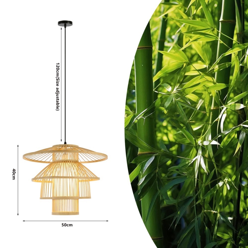 Lühter PINCHOS 1xE27/40W/230V d. 50 cm bambus