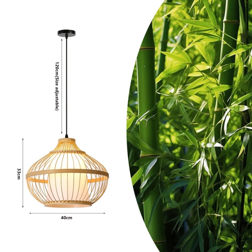 Lühter PINCHOS 1xE27/40W/230V d. 40 cm bambus