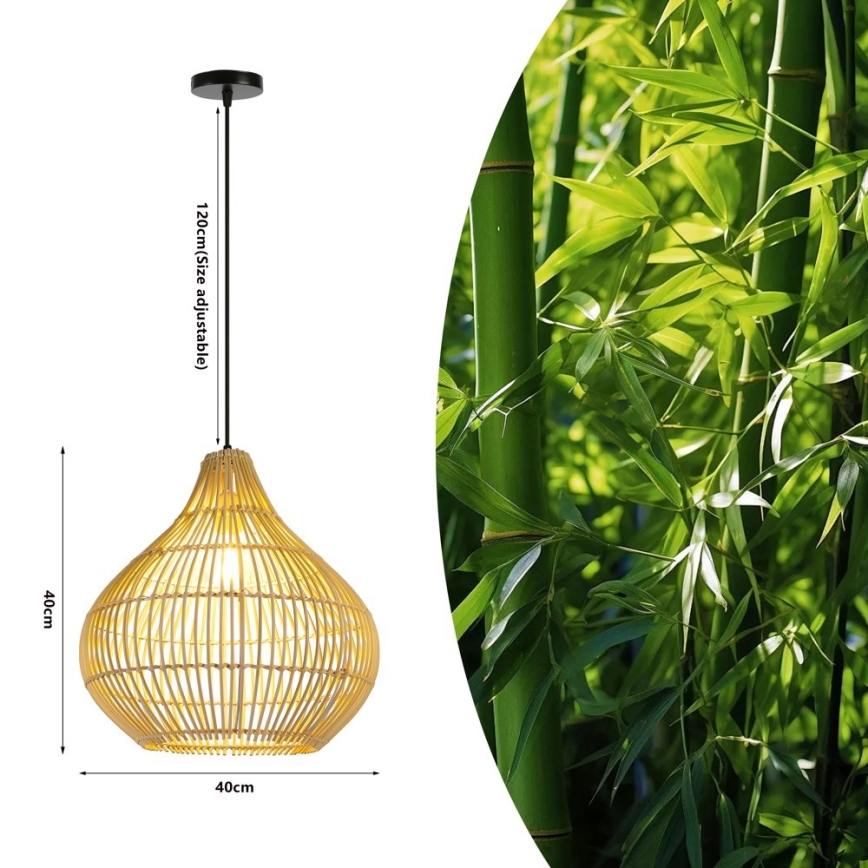 Lühter PELO 1xE27/40W/230V d. 40 cm rotang