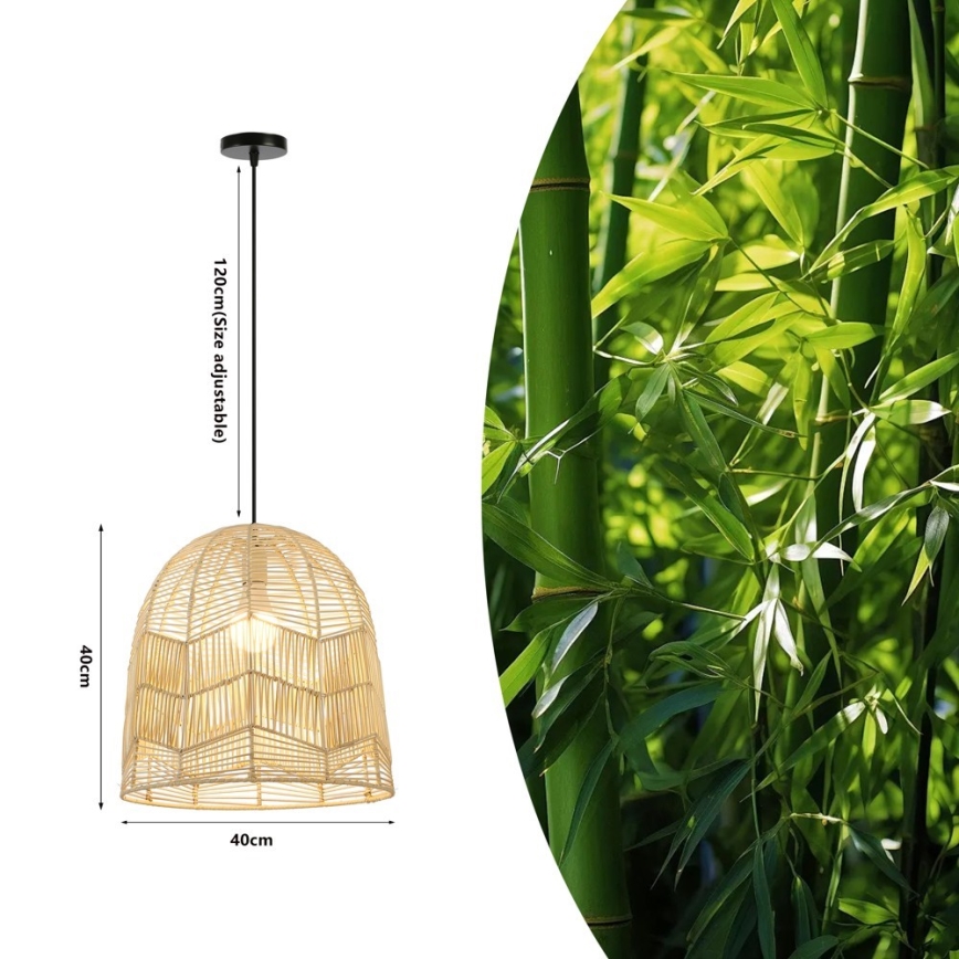 Lühter PELO 1xE27/40W/230V d. 40 cm rotang