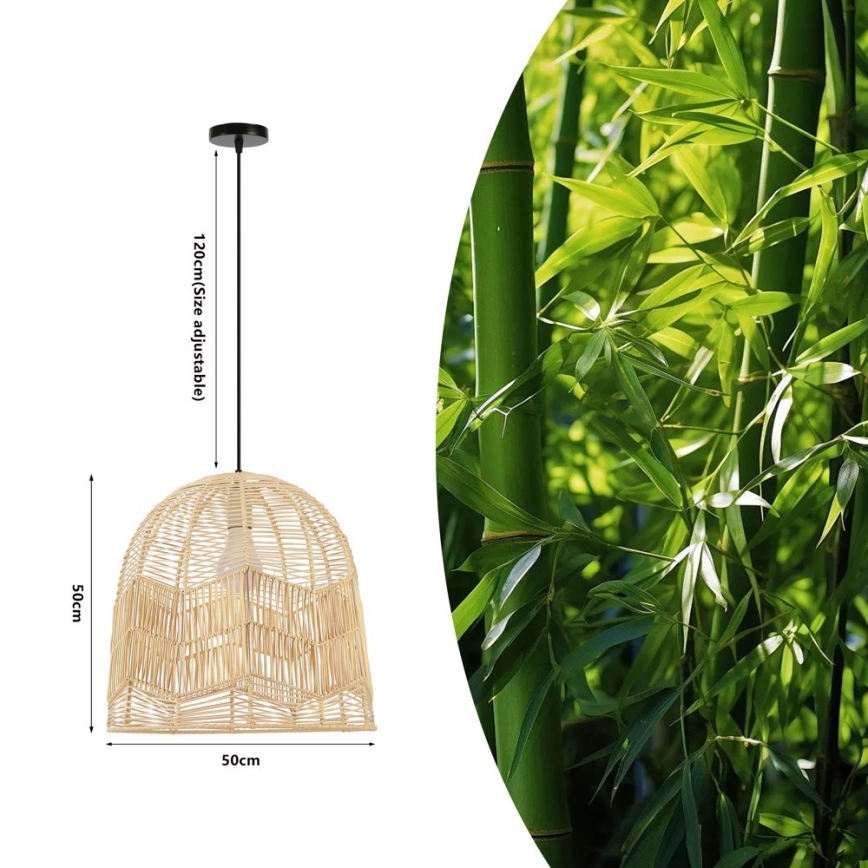 Lühter PELO 1xE27/40W/230V d. 50 cm rotang
