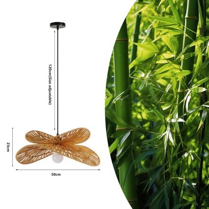 Lühter MARIPOSA 1xE27/40W/230V d. 50 cm džuut
