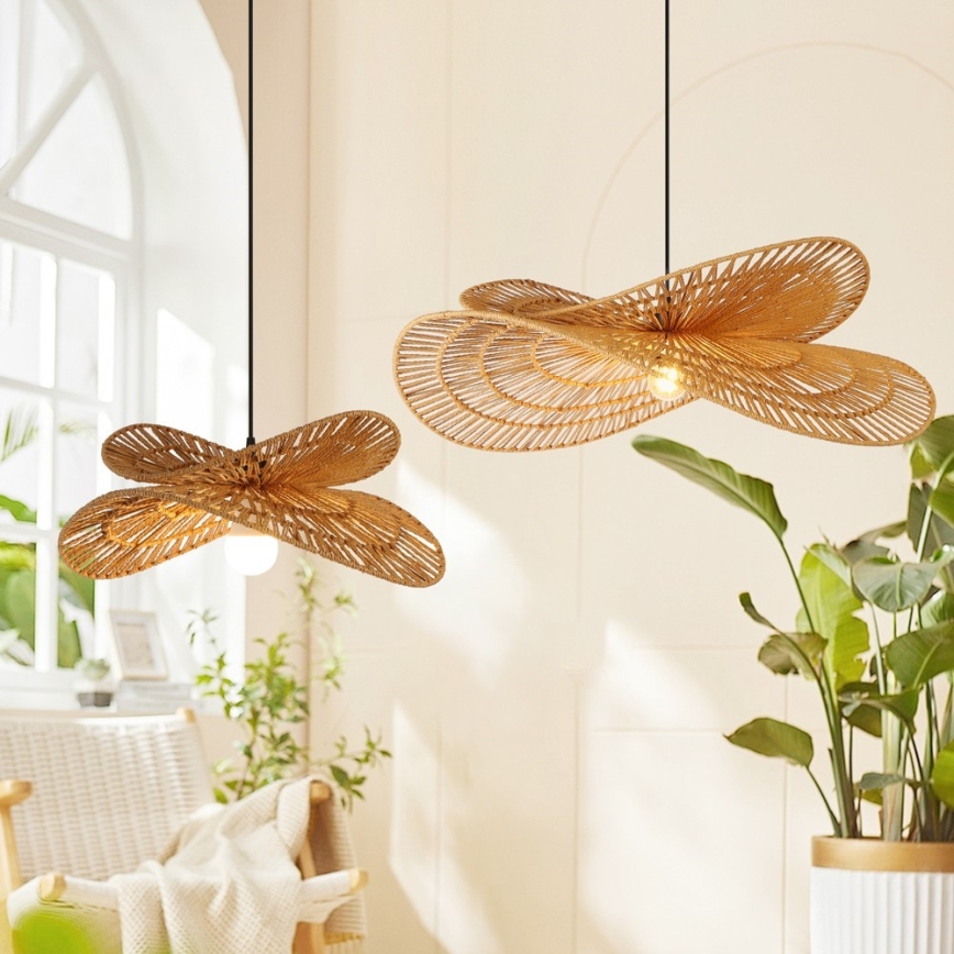 Lühter MARIPOSA 1xE27/40W/230V d. 80 cm džuut