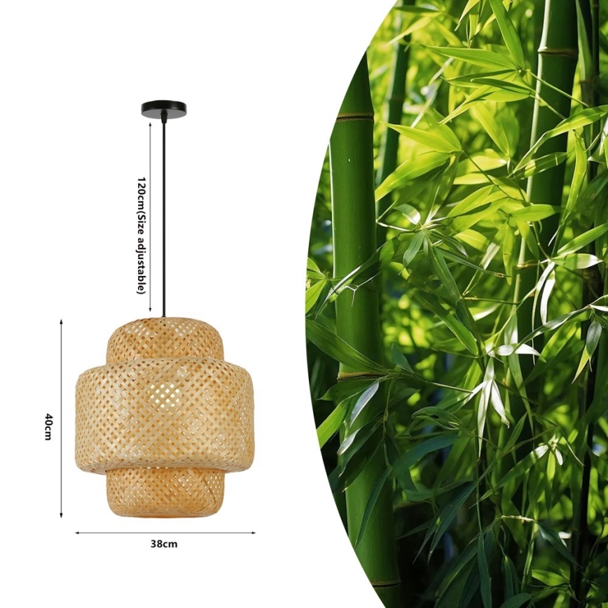 Lühter HILO 1xE27/40W/230V d. 38 cm bambus