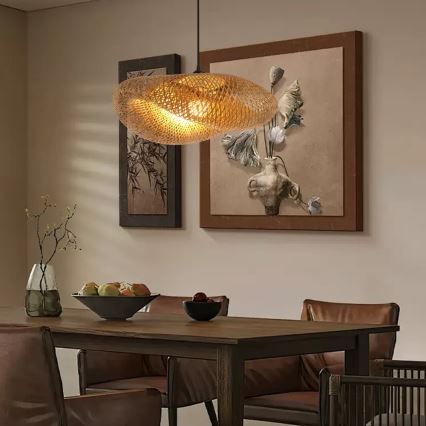 Lühter HILO 1xE27/40W/230V d. 60 cm bambus