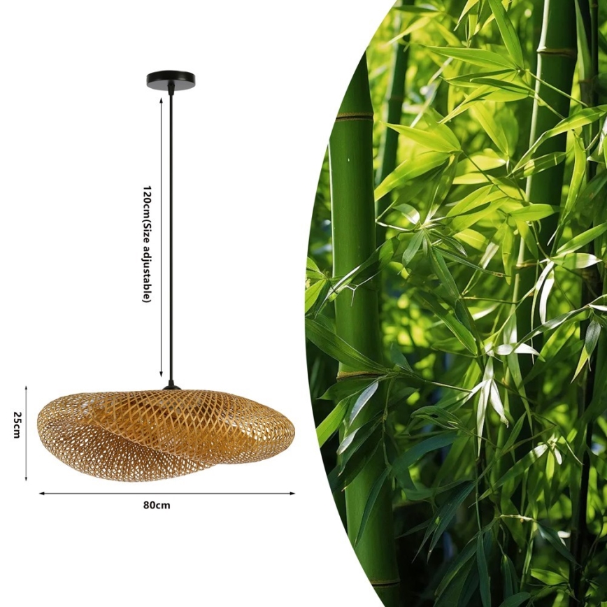 Lühter HILO 1xE27/40W/230V d. 80 cm bambus