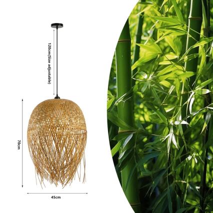 Lühter HILO 1xE27/40W/230V d. 45 cm bambus