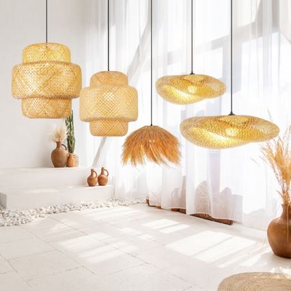 Lühter NATURALEZA 1xE27/40W/230V d. 55 cm rotang
