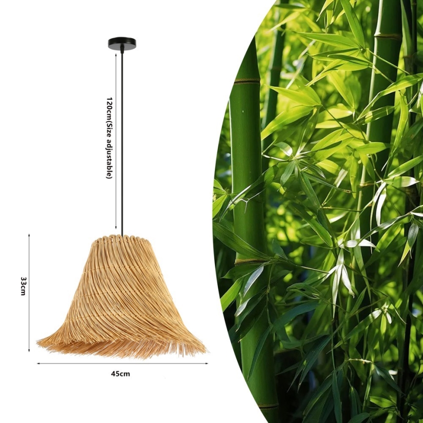 Lühter NATURALEZA 1xE27/40W/230V d. 45 cm rotang