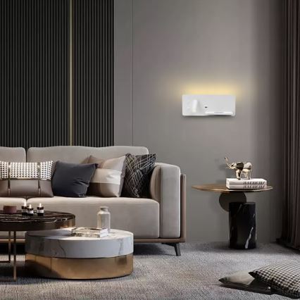 Immax 08285L - LED Kohtvalgusti seinale koos riiuli, USB pesa ja juhtmevaba laadimisega Be PREPARE LED/3W/230V + LED/3W valge