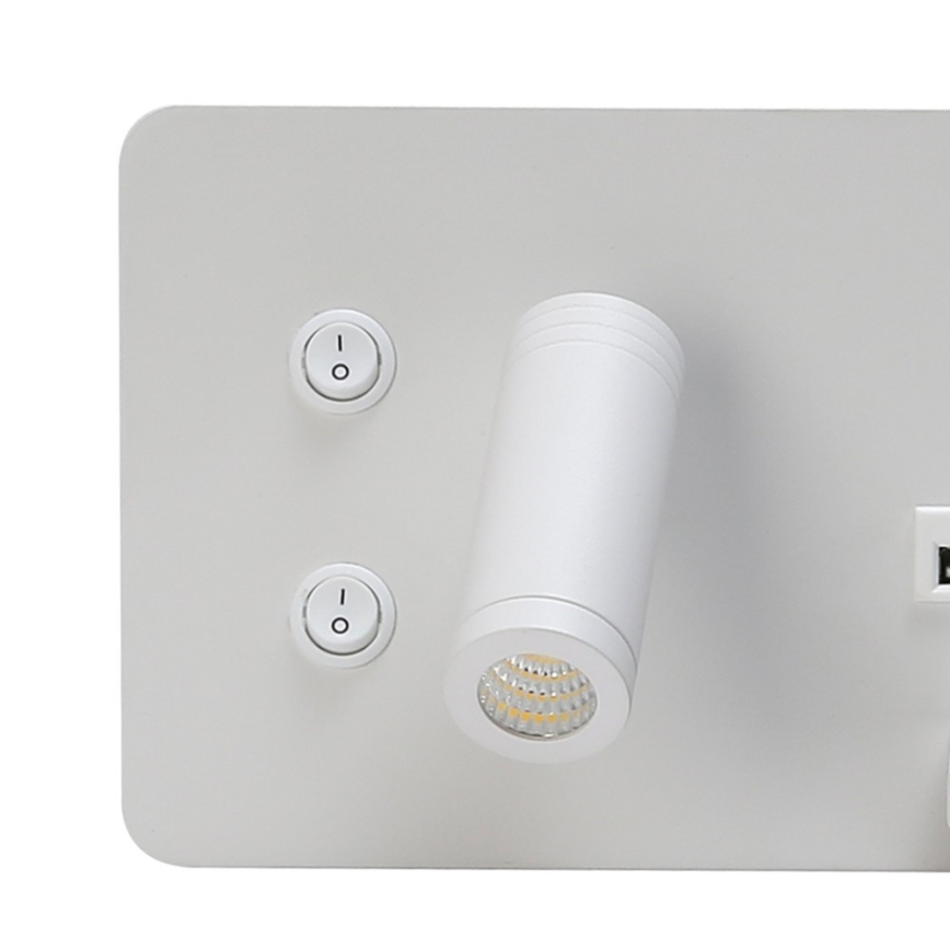 Immax 08285L - LED Kohtvalgusti seinale koos riiuli, USB pesa ja juhtmevaba laadimisega Be PREPARE LED/3W/230V + LED/3W valge
