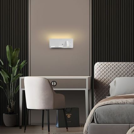 Immax 08286L - LED Kohtvalgusti seinale koos riiuli, USB pesa ja juhtmevaba laadimisega Be PREPARE LED/3W/230V + LED/3W valge