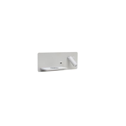Immax 08286L - LED Kohtvalgusti seinale koos riiuli, USB pesa ja juhtmevaba laadimisega Be PREPARE LED/3W/230V + LED/3W valge
