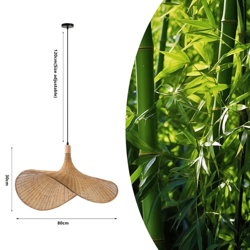 Immax 08290L - Lühter SOMBRERO 1xE27/40W/230V d. 80 cm rotang