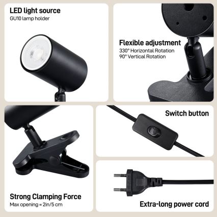 Klambriga lamp PUNTO 1xGU10/9W/230V must