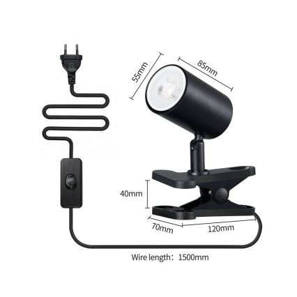 Klambriga lamp PUNTO 1xGU10/9W/230V must