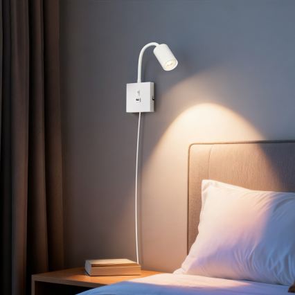 Seinavalgusti USB-iga PUNTO 1xGU10/9W/230V valge