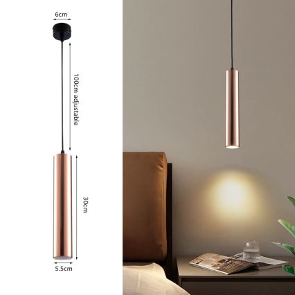 Ripplamp kaabliga PUNTO 1xGU10/9W/230V roosakuld