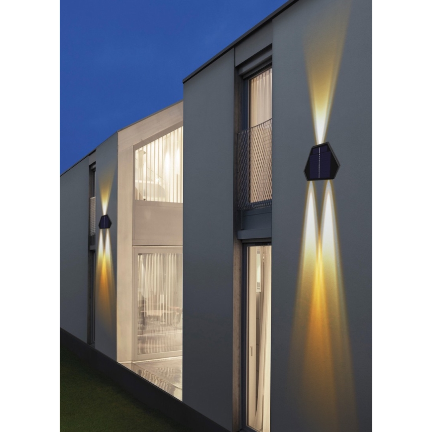 LED Päikesepaneeliga seinavalgusti koos anduriga LED/2W/5V IP54