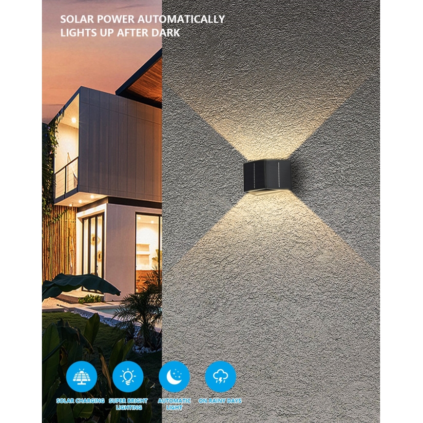 LED Päikesepaneeliga seinavalgusti koos anduriga LED/2W/5V IP54