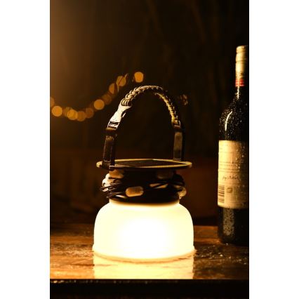 LED RGB Kaasaskantav päikesepaneeliga laetav lamp koos LED valguskett LED/10W/5V 3600 mAh IP65