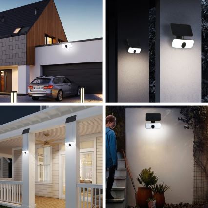 LED Päikesepaneeliga seinavalgusti koos anduriga LED/13W/3,7V 4000K IP65