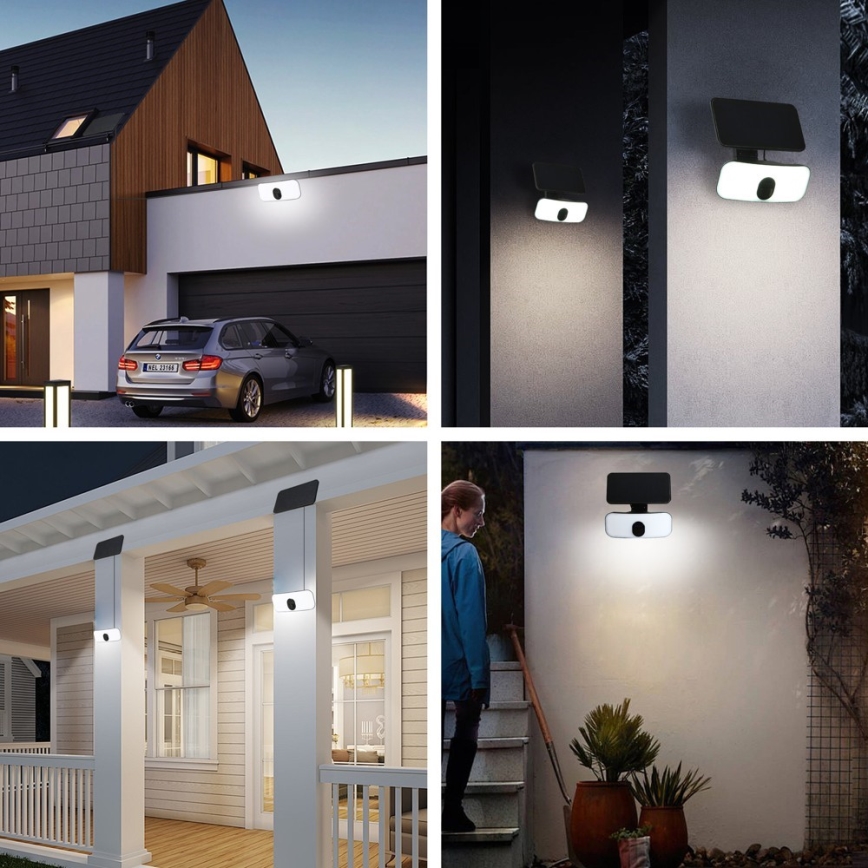 LED Päikesepaneeliga seinavalgusti koos anduriga LED/13W/3,7V 4000K IP65