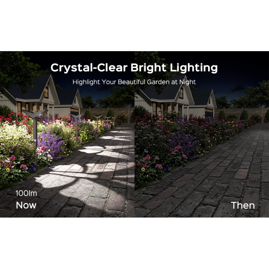 LED päikeselamp anduriga SUN BUTTERFLY LED/1,5W/3,7V 3000/6000K IP65 1500 mAh