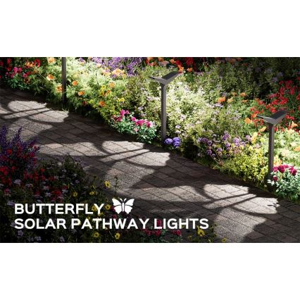 LED päikeselamp anduriga SUN BUTTERFLY LED/1,5W/3,7V 3000/6000K IP65 1500 mAh